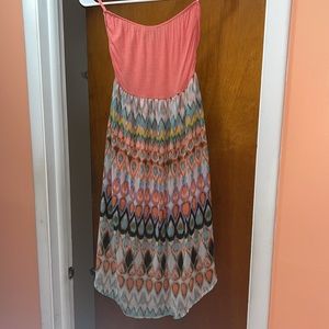 NWT Size S strapless dress peachy multi color price lowered
